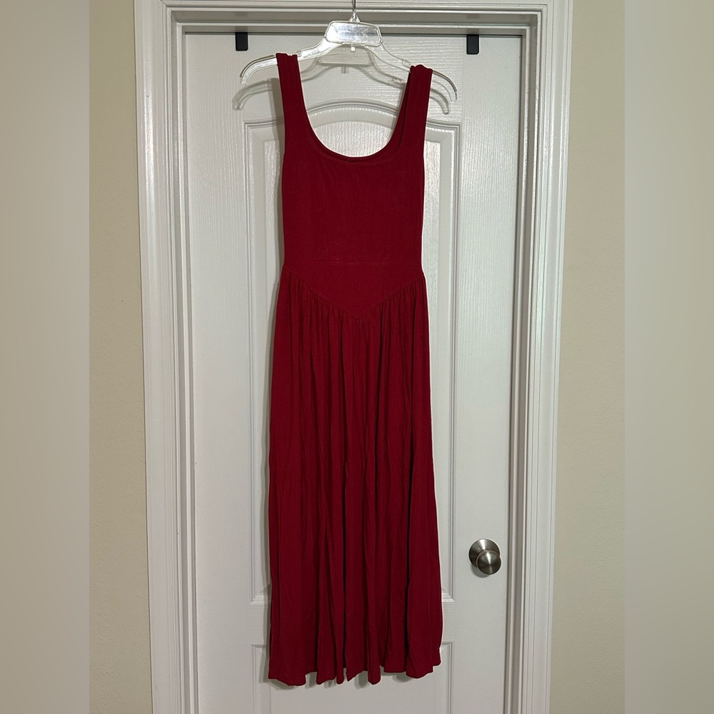 Mieazom Fashion Elegant Red Sleeveless Dress